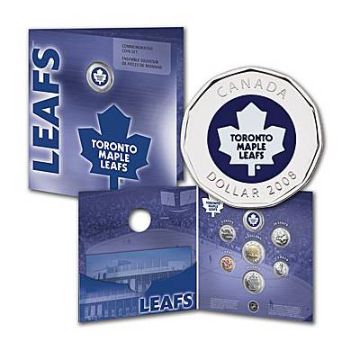 2008 Toronto Maple Leafs NHL Coin set - $1 Dollar Coloured - 7 Coins
