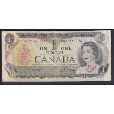1973 $1 Dollar - Fine - Lawson Bouey - Prfixe *GY - Remplacement