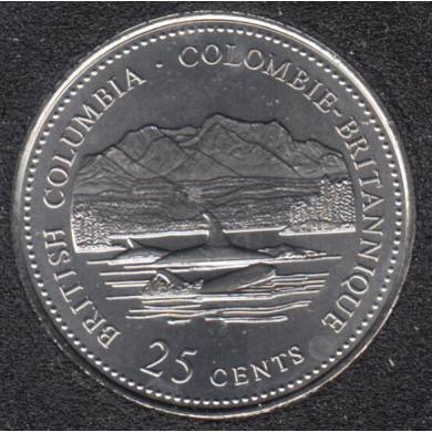 1992 - #912 B.Unc - Colombie Btritannique - Canada 25 Cents