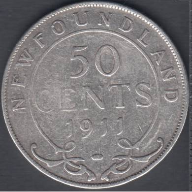 1911 - VG - 50 Cents - Terre Neuve
