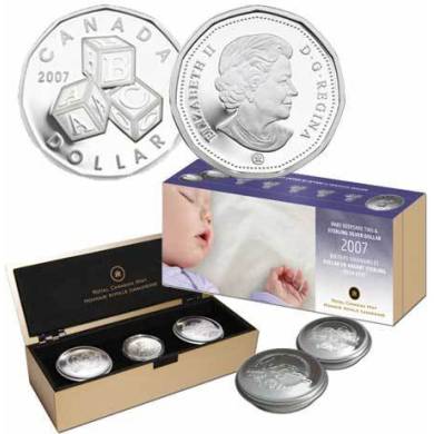 2007 BABY Keepsake Tins & Sterling silver Dollar Set *LOW MINTAGE*