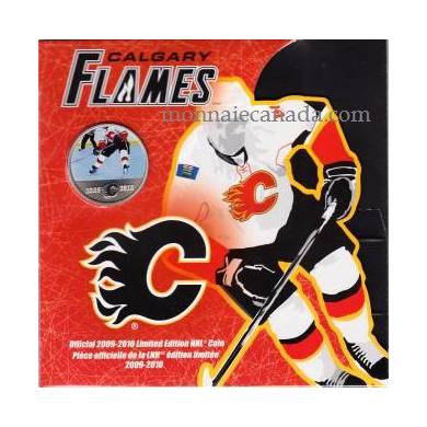 2009 2010  Official Calgary Flames 50 cents coloured  Limited Edition NHL