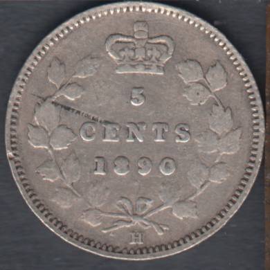 1890 H - Fine - Canada 5 Cents