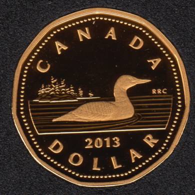 2013 - Proof - Fine Silver - Gold Plated - Canada Loon Dollar