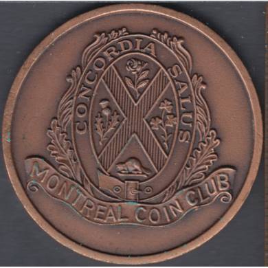 Province of Quebec Numismatis Association - Montreal Coin Club - 1962 - 1ime Expo. - Mdaille