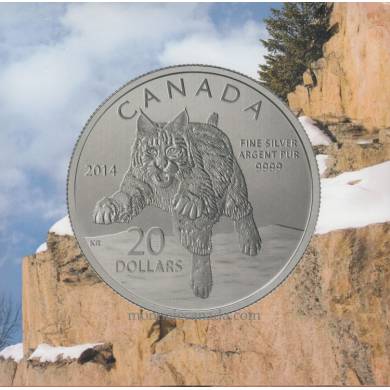 2014 - $20 for $20 Fine Silver Coin - Bobcat