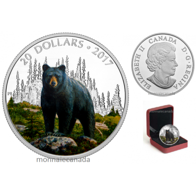 2016 - $20 - Fine Silver Coin - Majestic Animal  - The Bold Black Bear