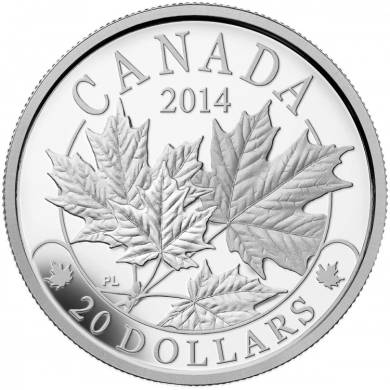 2014 - $20 - 1 oz. Fine Silver - Majestic Maple Leaves