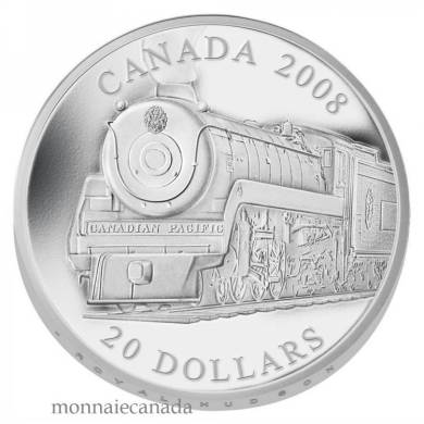 2008 $20 Argent Fin - Royal Hudson Locomotive - Sans Taxe
