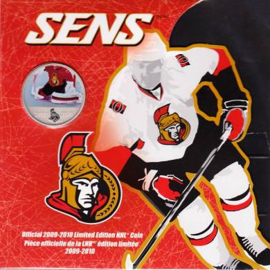2009 2010 Officiel Snateurs Ottawa 50 cents color Edition Limite NHL