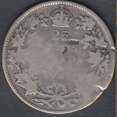 1921 - Filler - Endommag - Canada 25 Cents