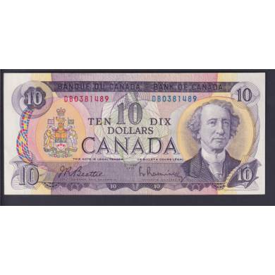 1971 $10 Dollars - AU/UNC - Beattie Rasminsky - Prefix DB