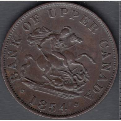 1854 - EF - Bank of Upper Canada - Half Penny Token - PC-5C1
