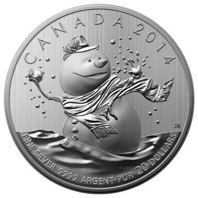 2014 - $20 for $20 - Fine Silver Coin - Snowman