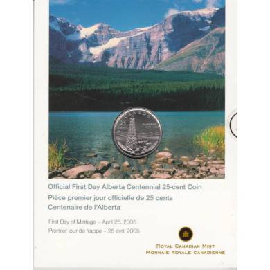2005 -25 cents   pice premier jour officielle centenaire de l 'Alberta