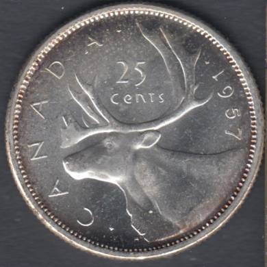 1957 - B. Unc - Canada 25 Cents