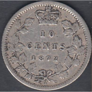 1872 H - VF - Graffitti - Canada 10 Cents