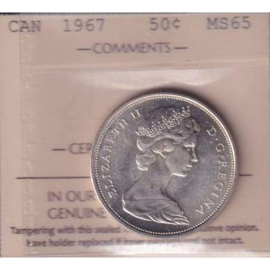 1967 - MS 65 - ICCS - Canada 50 Cents