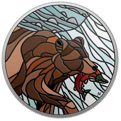 2018 - $20 - 1 oz. Pure Silver Coin - Canadian Mosaics: Grizzly Bear