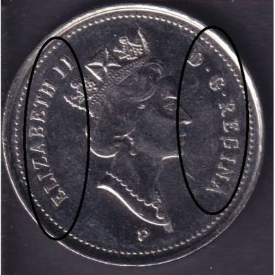 2001 P - Multiple Dot ''Elizabeth & Regina'' - Canada 5 Cents