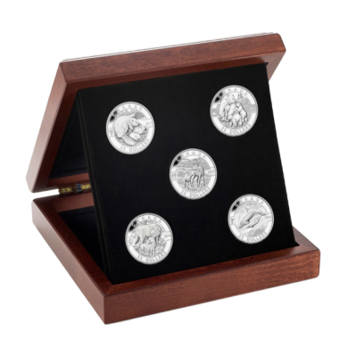 2013 - $25 - Fine Silver 5 Coin Set - 5 oz Total  - O Canada Series *** COINS TONED ***