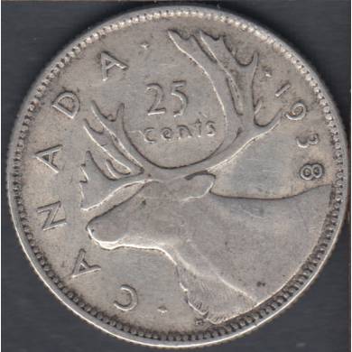 1938 - VF - Canada 25 Cents