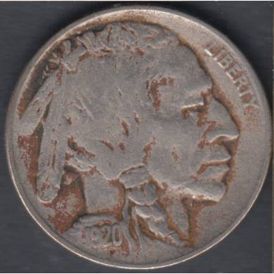 1920 - Fine - Indian Head - 5 Cents