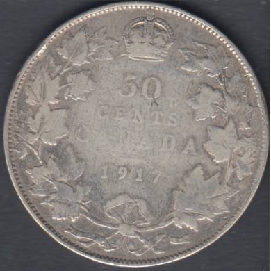 1917 - VG - Scratch - Canada 50 Cents