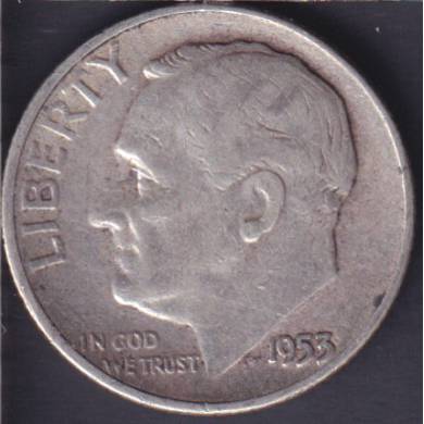 1953 - Roosevelt - 10 Cents USA
