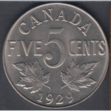 1929 - Unc - Canada 5 Cents