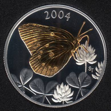 2004 - Proof - Clouded Sulphur Butterfly - Sterling Silver - Canada 50 Cents