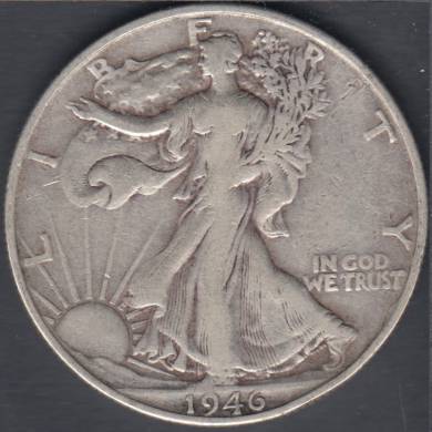 1946 S - Fine - Liberty Walking - 50 Cents