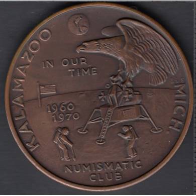 1970-1960 - Kalamazoo Numismatic Club - 10th Ann. Michigan - Medal