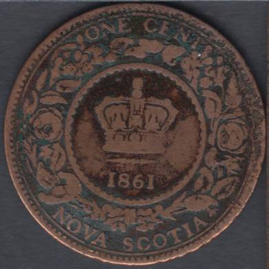 1861 - Good - Damaged - SB - Large Cent - Nova Scotia