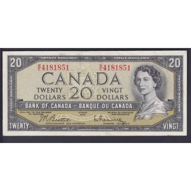 1954 $20 Dollars - UNC - Beattie Rasminsky - Prefix W/E