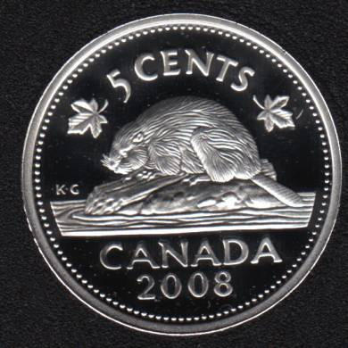2008 - Proof - Silver - Canada 5 Cents