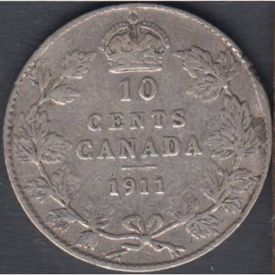 1911 - VG/F - Canada 10 Cents