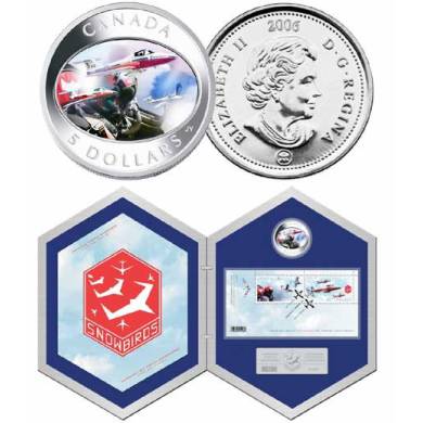 2006 -$5  - Snowbirds Hologram Fine Silver Coin & Stamp Set