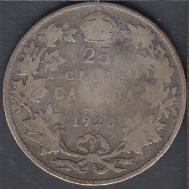 1920 - G/VG - Canada 25 Cents