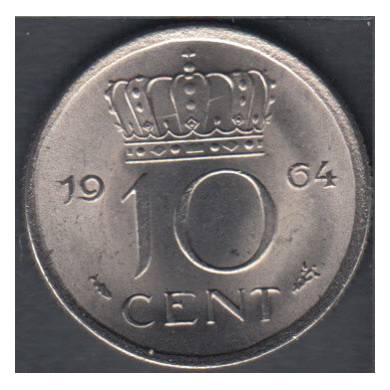 1964 - 10 Cents - B. Unc - Pays Bas