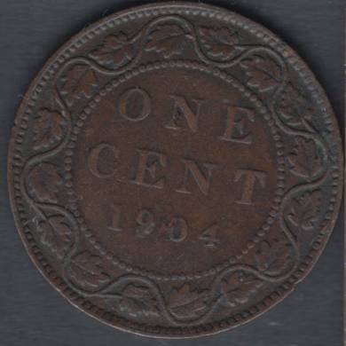 1904 - VF - Damaged - Canada Large Cent