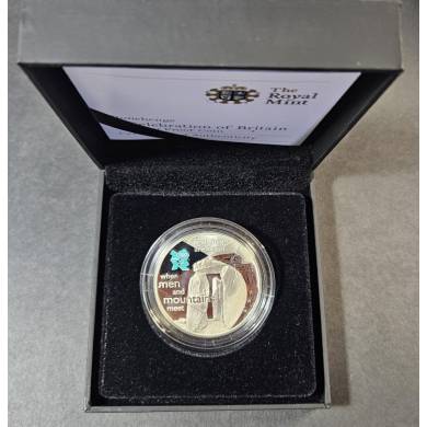 2009 - 5 Pounds in Silver - Stonehenge RARE - Proof - Great Britain