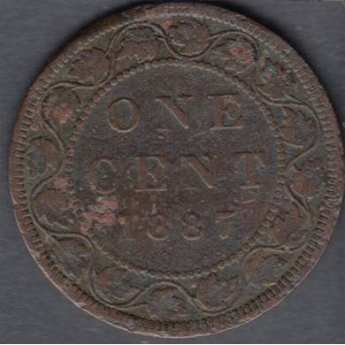 1887 - VG - Damaged - Canada Large Cent