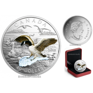 2018 - $20 - 1 oz. Pure Silver Coin - 3D Approaching Canada Goose