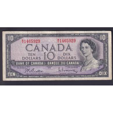 1954 $10 Dollars - VF - Beattie Rasminsky - Prfixe M/V