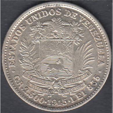1945 - 25 Centimos - AU/Unc - Venezuela