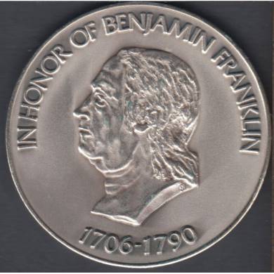 1990 - Phil W. Greenslet Numismatic - Benjamin Franklin - Plaqu Argent