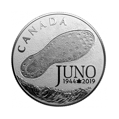 2019 - $3 - Pice en argent pur - 75e anniversaire de la campagne de Normandie : Le jour J  Juno Beach