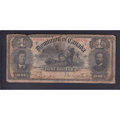 1898 $1 Dollar - V G- Dominion of Canada