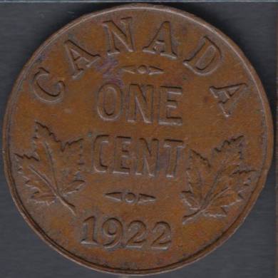1922 - VF - Canada Cent